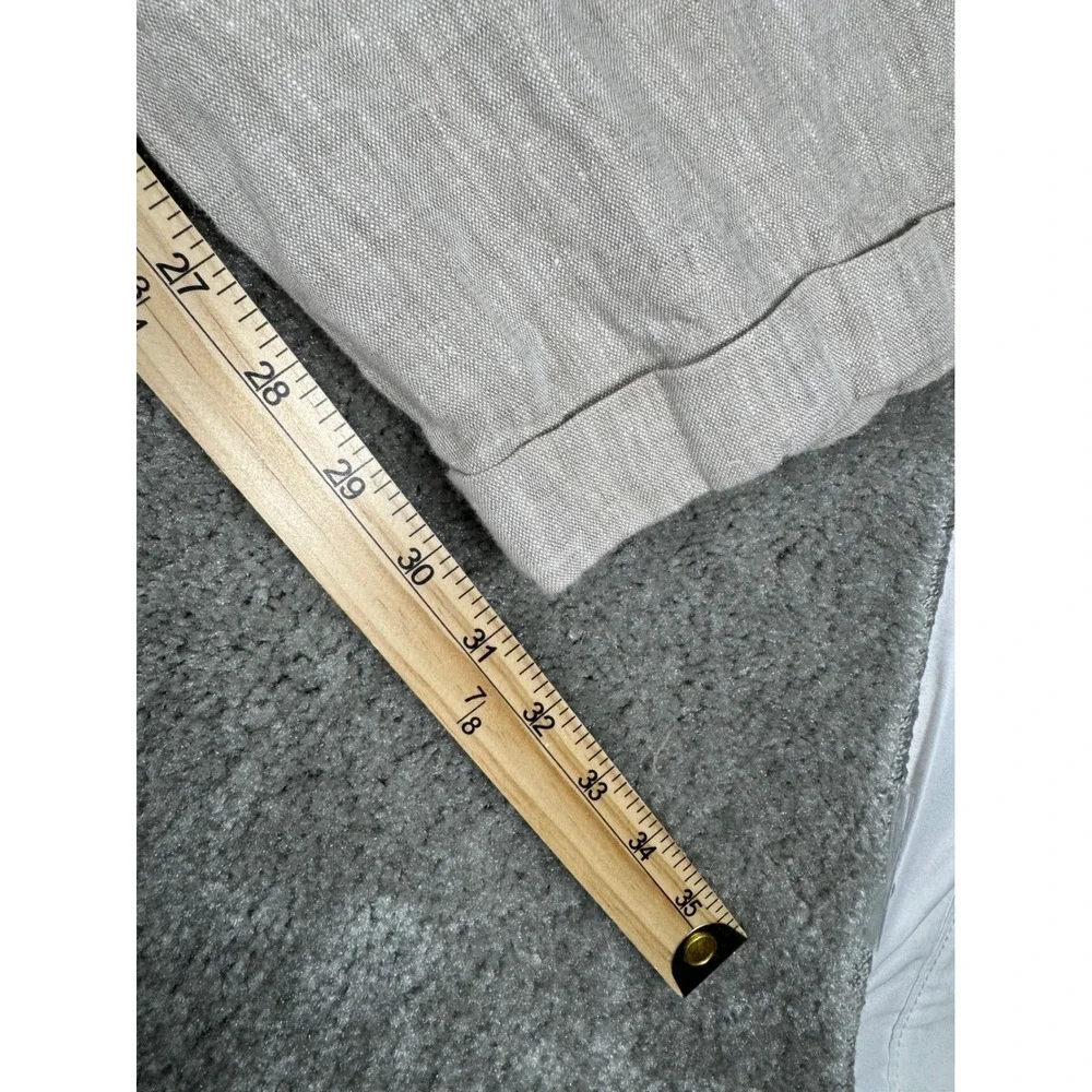 Hinton & Hinton Mens 100% Linen Pants Tan Beige Cuffed Straight Leg 44 RW 44x30